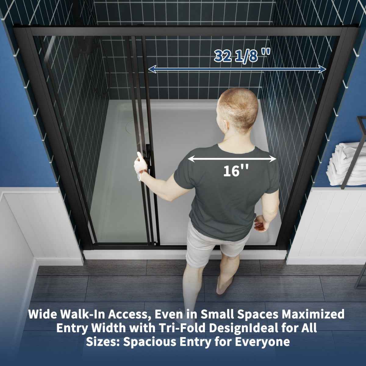 Nexus 56-60W x 70.H Easy Clean Double Framed Sliding Shower Door with 1/4" (6mm) Clear SGCC Tempered Glass,Matte Black Finish (Copy)