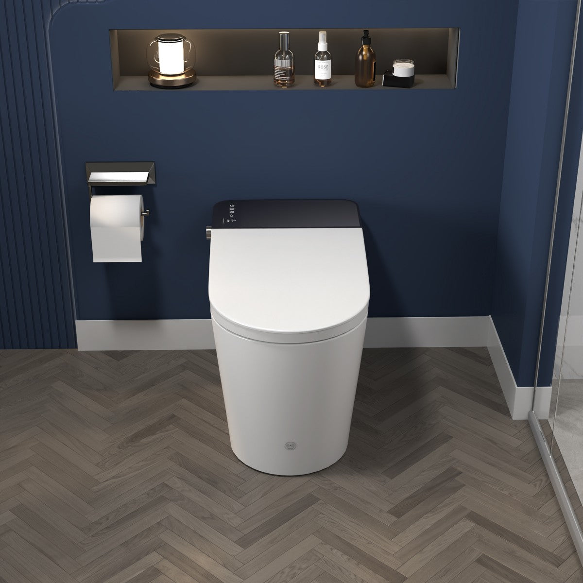 ExBrite Tankless Smart Toilet with Bidet Built In,Auto Open & Close,Wider Bidet with Heated Seat, Warm Water and Dry, Foot Sensor, LED Display, Remote Control - ExBriteUSA