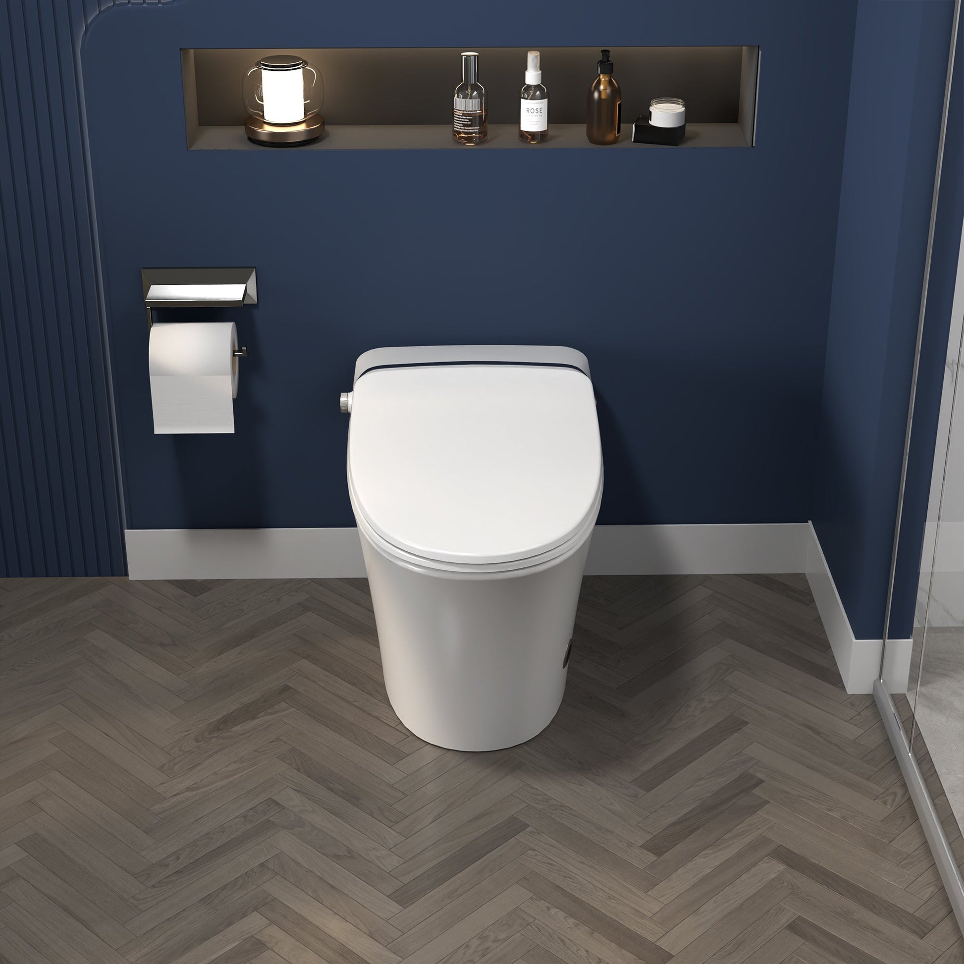 ExBrite Luxury Smart Toilet with Dryer,Warm Water,Elongated Bidet,Heated Seat,Remote Control,Night Light,Power Outage Flushing,Soft Close - ExBriteUSA