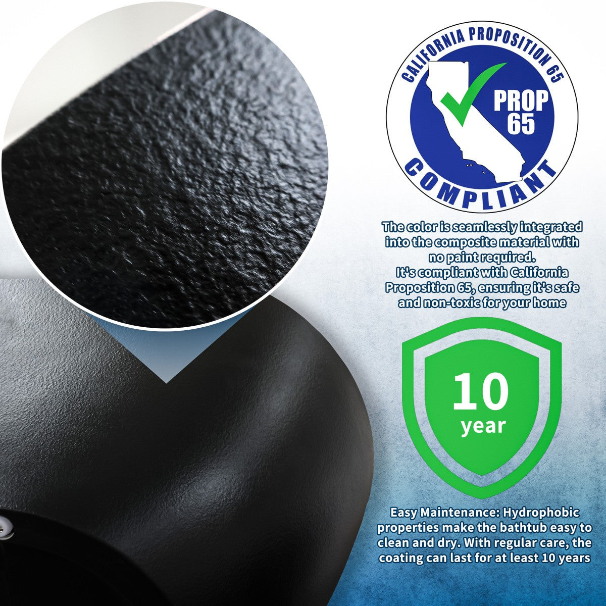 Allsumhome RockR 67" Rectangle Imitation Natural Stone Freeing Soaking Bathtub,Stone Touch,White,Scratch-proof,cUPC Certified - ExBriteUSA