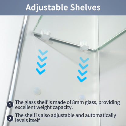 Boost 60" W x 32" H LED Lighted Bathroom Medicine Cabinet with Mirror Recessed or Surface led Medicine Cabinet