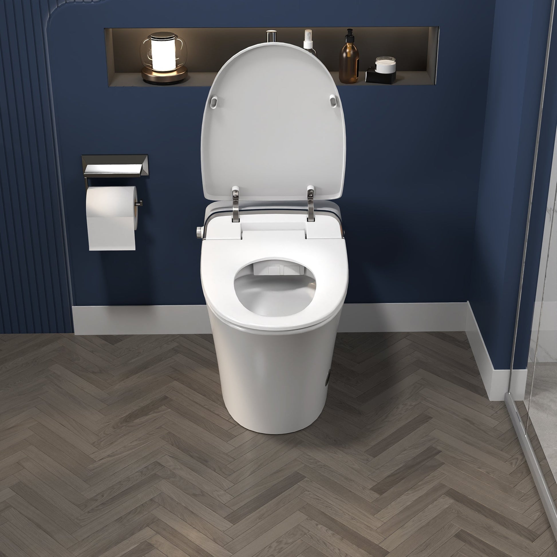 ExBrite Luxury Smart Toilet with Dryer,Warm Water,Elongated Bidet,Heated Seat,Remote Control,Night Light,Power Outage Flushing,Soft Close - ExBriteUSA