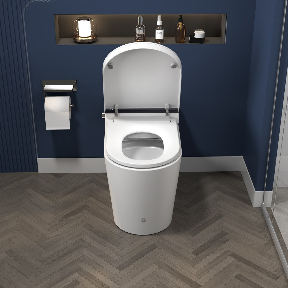 ExBrite Tankless Smart Toilet with Bidet Built In,Auto Open & Close,Wider Bidet with Heated Seat, Warm Water and Dry, Foot Sensor, LED Display, Remote Control - ExBriteUSA