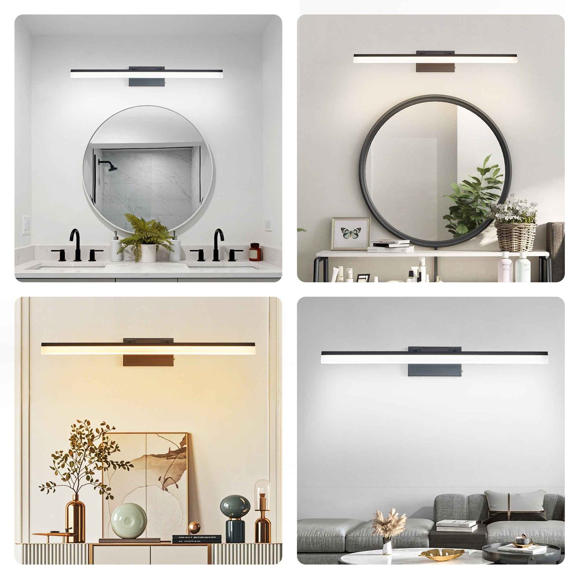 Exbrite 32 Inch Modern LED Bathroom Vanity Light �C Sleek Black Metal Wall Light for Mirror, Dressing Room or Sink Area