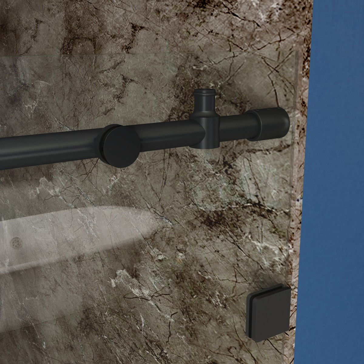 Anchor 56-60 in. W x 74 in. H Frameless Tall Shower Door Sliding Walk-in Shower Design with 8mm thick Clear Glass,Black - ExBriteUSA