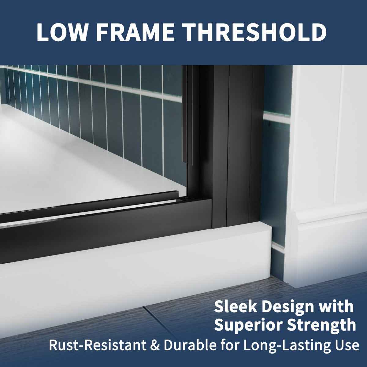 Nexus 56-60W x 70.H Easy Clean Double Framed Sliding Shower Door with 1/4" (6mm) Clear SGCC Tempered Glass,Matte Black Finish (Copy)