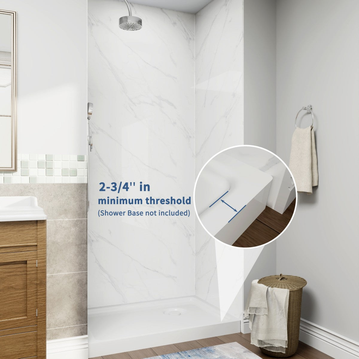 Adapt-E 34 in.W x 72 in.H Bifold Frameless Folding Glass Shower Doors,Chrome Finish,Pivot Swing Shower Doors,1/4 in.Fold Clear Glass