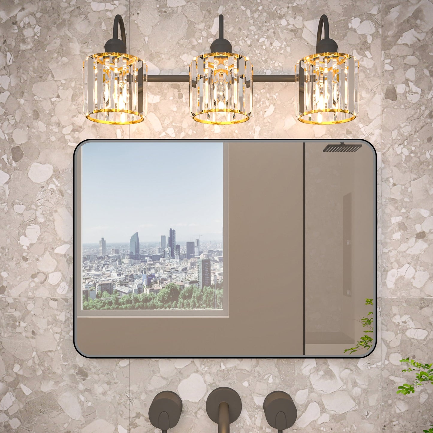 Noir 20" x 28" Vanity Mirror �C Modern, Elegant, Rectangular Wall Mirror with Tempered Glass, Shatterproof, Rust-Resistant, Matte Black Frame for Bathroom, Living Room & Hallway - ExBriteUSA