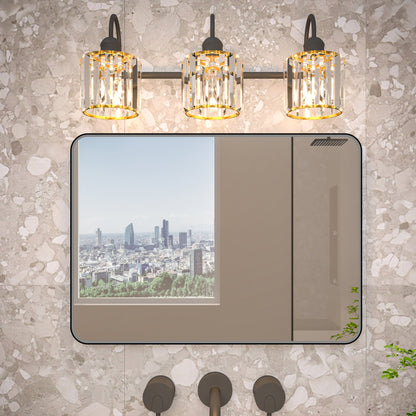 Noir 20" x 28" Vanity Mirror �C Modern, Elegant, Rectangular Wall Mirror with Tempered Glass, Shatterproof, Rust-Resistant, Matte Black Frame for Bathroom, Living Room & Hallway - ExBriteUSA
