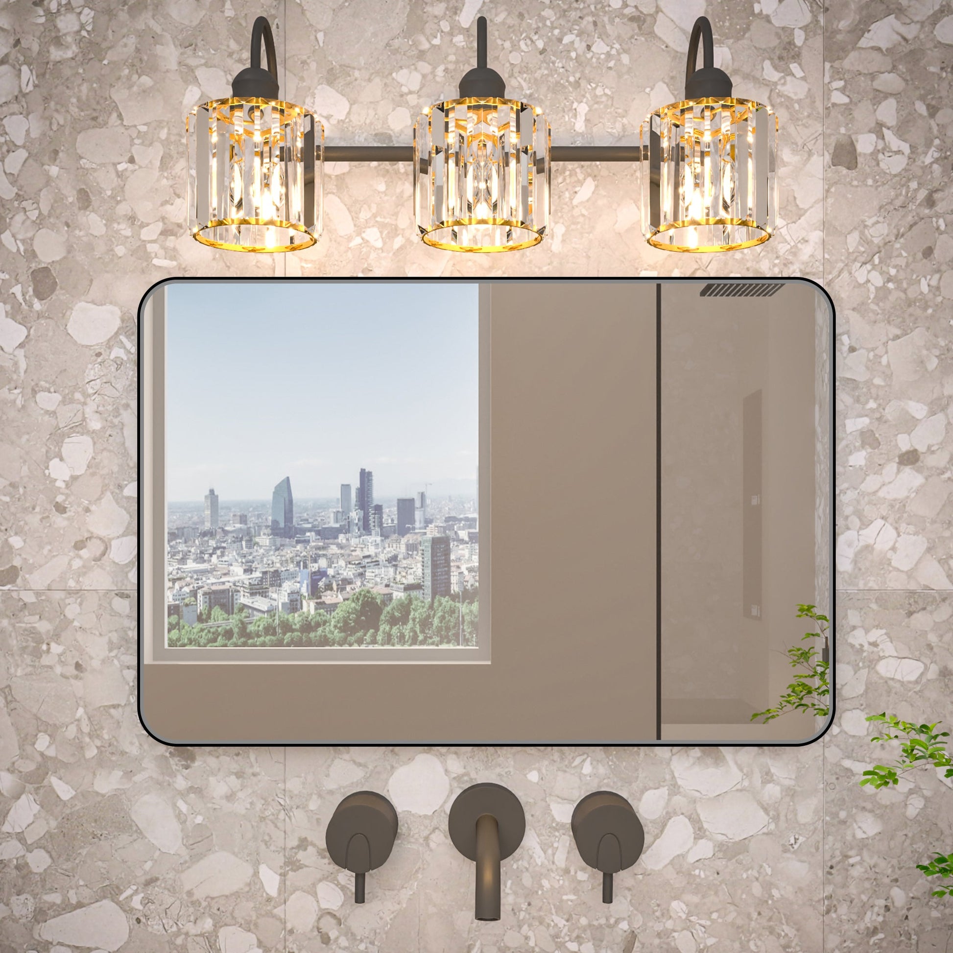 Noir 20" x 30" Vanity Mirror �C Modern, Elegant, Rectangular Wall Mirror with Tempered Glass, Shatterproof, Rust-Resistant, Matte Black Frame for Bathroom, Living Room & Hallway - ExBriteUSA