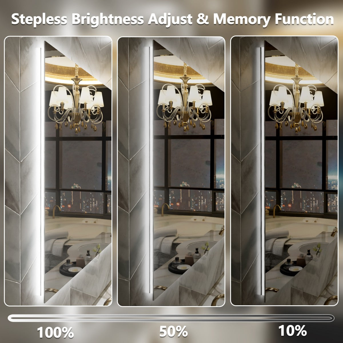 Navi LED Bathroom Mirror 24" x 32" with Backlit,Mirror with Lights Wall Mounted Anti Fog,Led Mirror for Bathroom,HD Tempered Glass,Shatter-Proof - ExBriteUSA