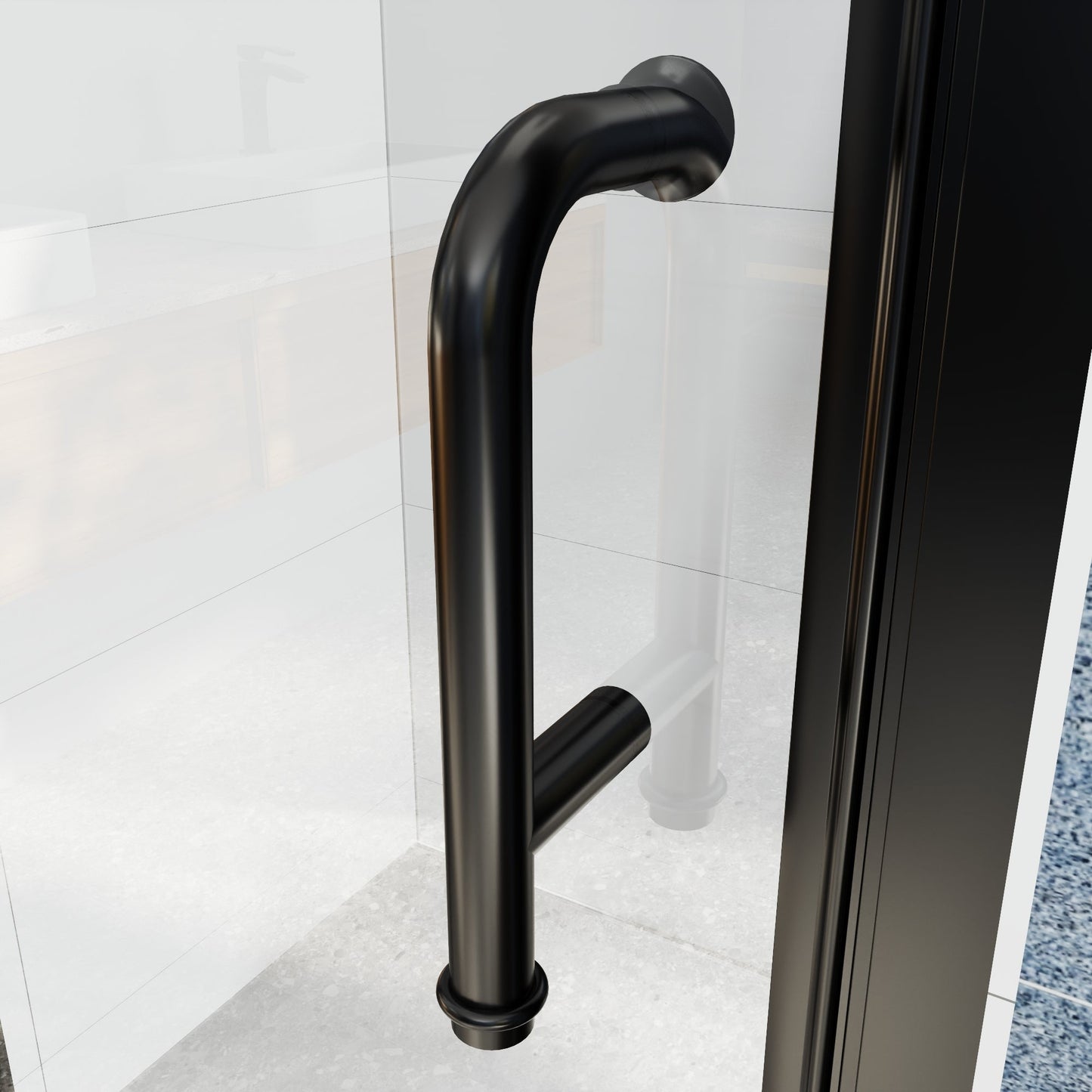 Adapt Allsumhome Bifold Shower Door 36-38 in.W x 72 in.H Pivot Swing Shower Doors,Matte Black,Clear Tempered Glass