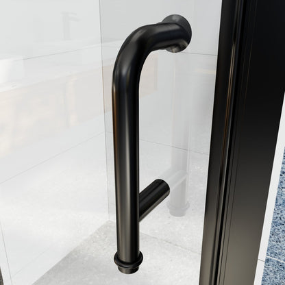 Adapt Allsumhome Bifold Shower Door 30-32 in.W x 72 in.H Pivot Swing Shower Doors,Matte Black,Tempered Shower Glass