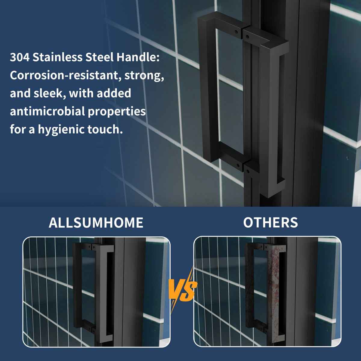 Nexus 56-60W x 70.H Easy Clean Double Framed Sliding Shower Door with 1/4" (6mm) Clear SGCC Tempered Glass,Matte Black Finish (Copy)