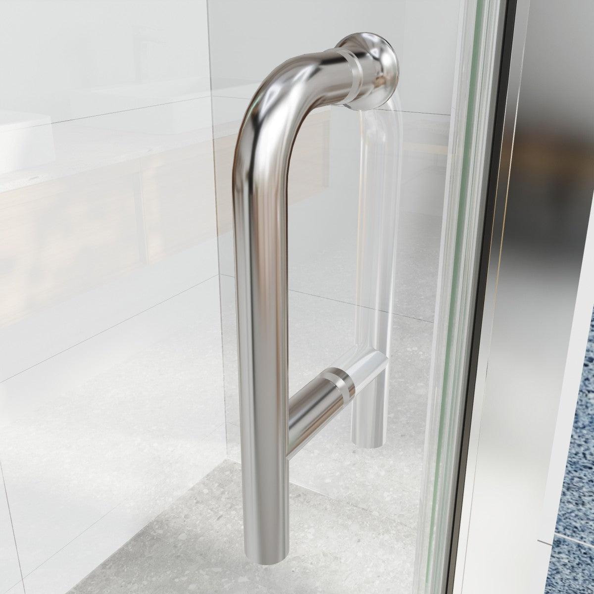 Classy 34-36" W x 72" H Pivot Semi-Frameless Shower Door Chrome Install Glass Shower Door
