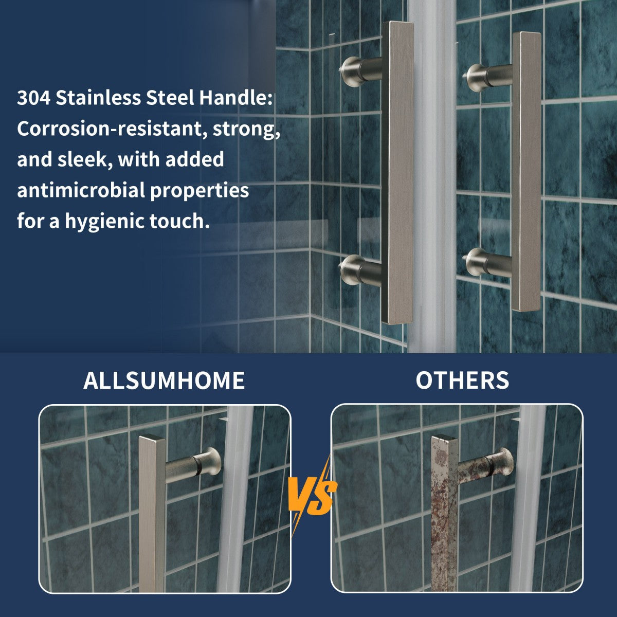 Holden 50-54"W x 70"H Easy Clean Shatter Proof Double Framed Sliding Shower Door with 1/4" (6mm) Clear SGCC Tempered Glass,Brush Nickel