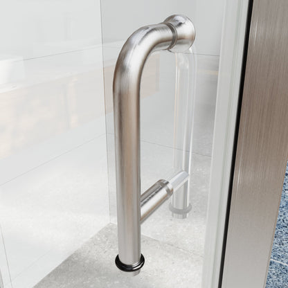 Adapt Allsumhome Bifold Shower Door 34-36 in.W x 72 in.H Pivot Swing Shower Doors,Brushed Nickel,Clear Tempered Glass