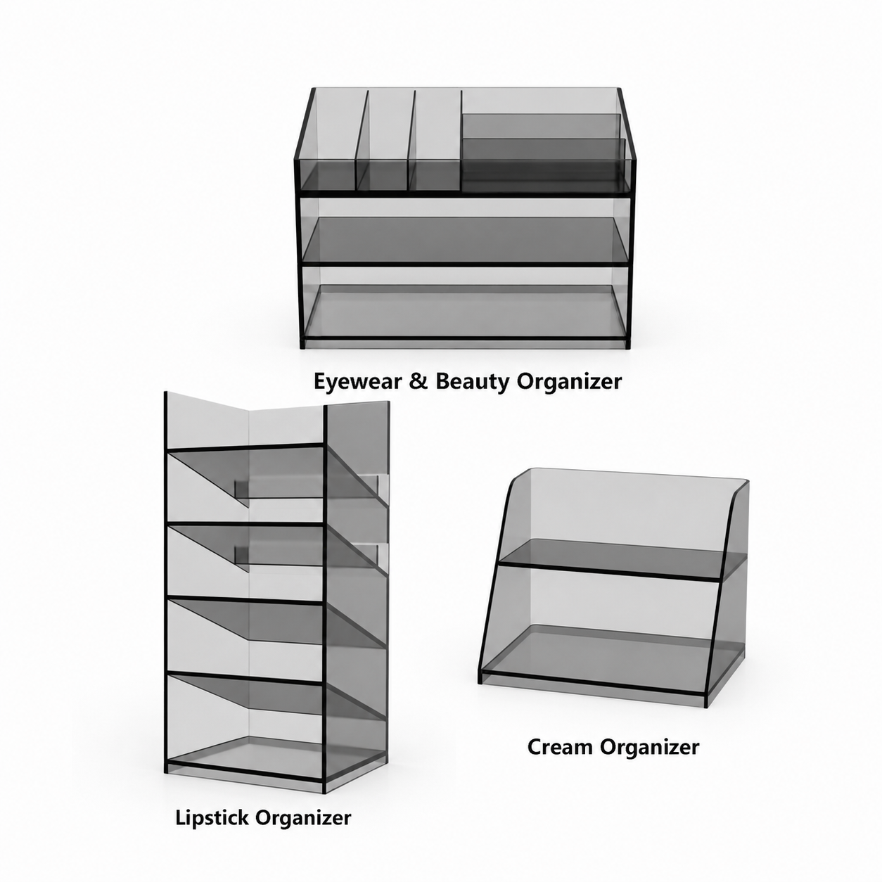 Essential Collection – Acrylic Medicine Cabinet Organizer System (3 Pieces)