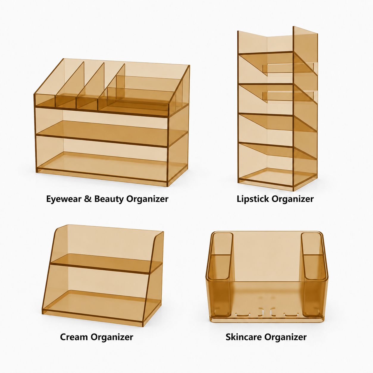 Premium Collection (4 Organizers) – Acrylic Medicine Cabinet Organizer Set