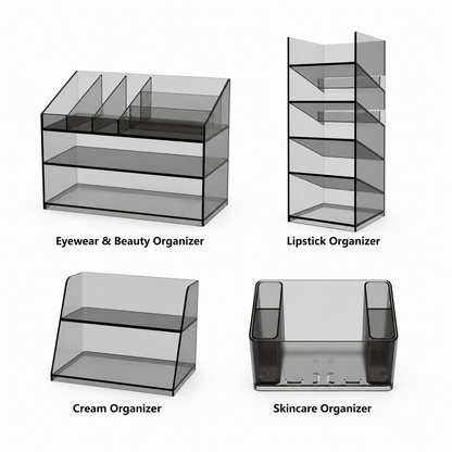 Premium Collection (4 Organizers) – Acrylic Medicine Cabinet Organizer Set