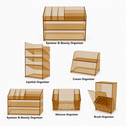 Complete Collection (5 Organizers) – Acrylic Medicine Cabinet Organizer Set
