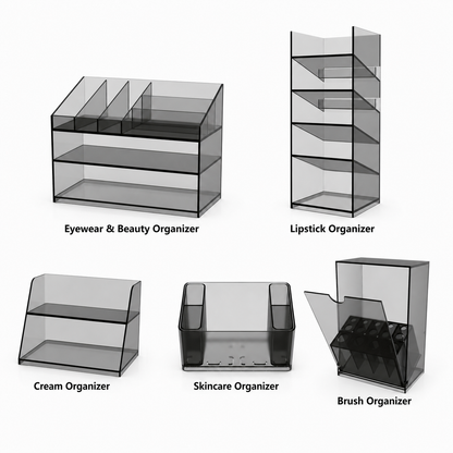 Complete Collection (5 Organizers) – Acrylic Medicine Cabinet Organizer Set