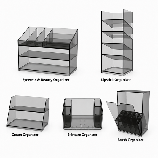 Complete Collection (5 Organizers) – Acrylic Medicine Cabinet Organizer Set