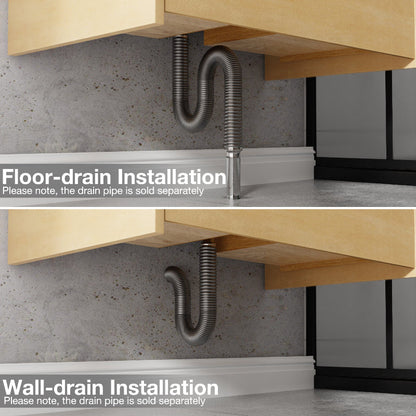 Sleek 48" Modern Floating Maple wood Bathroom Vanity Cabinet with with Lights and Stone Slab Countertop, Dual Sinks