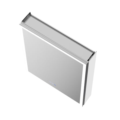 ExBrite 24"W x 30"H LED Medicine Cabinet with Anti-Fog, Stepless Color Temperature and Dimming, Adjustable Shelves, Aluminum Frame, Recessed or Surface Mount, Hinge on Right - ExBriteUSA