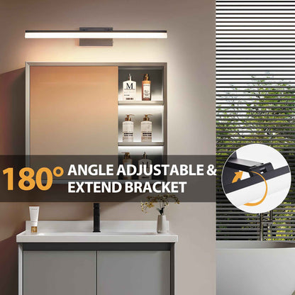 Exbrite 32 Inch Modern LED Bathroom Vanity Light �C Sleek Black Metal Wall Light for Mirror, Dressing Room or Sink Area