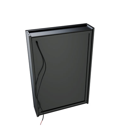 Boost-M1 20" W x 30" H Light Medicine Cabinet Recessed or Surface Mount Aluminum Adjustable Shelves Vanity Mirror Cabinet, Black Frame, Hinge on the Right - ExBriteUSA