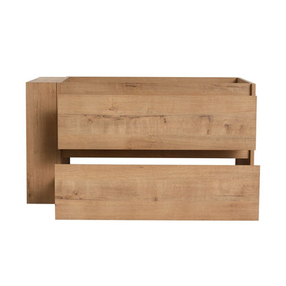 Allsumhome 36" Wall Mounting Floating Bathroom Vanity, Soft Close Drawer,Imitative Oak Finish(Only Vanity, Without Basin)