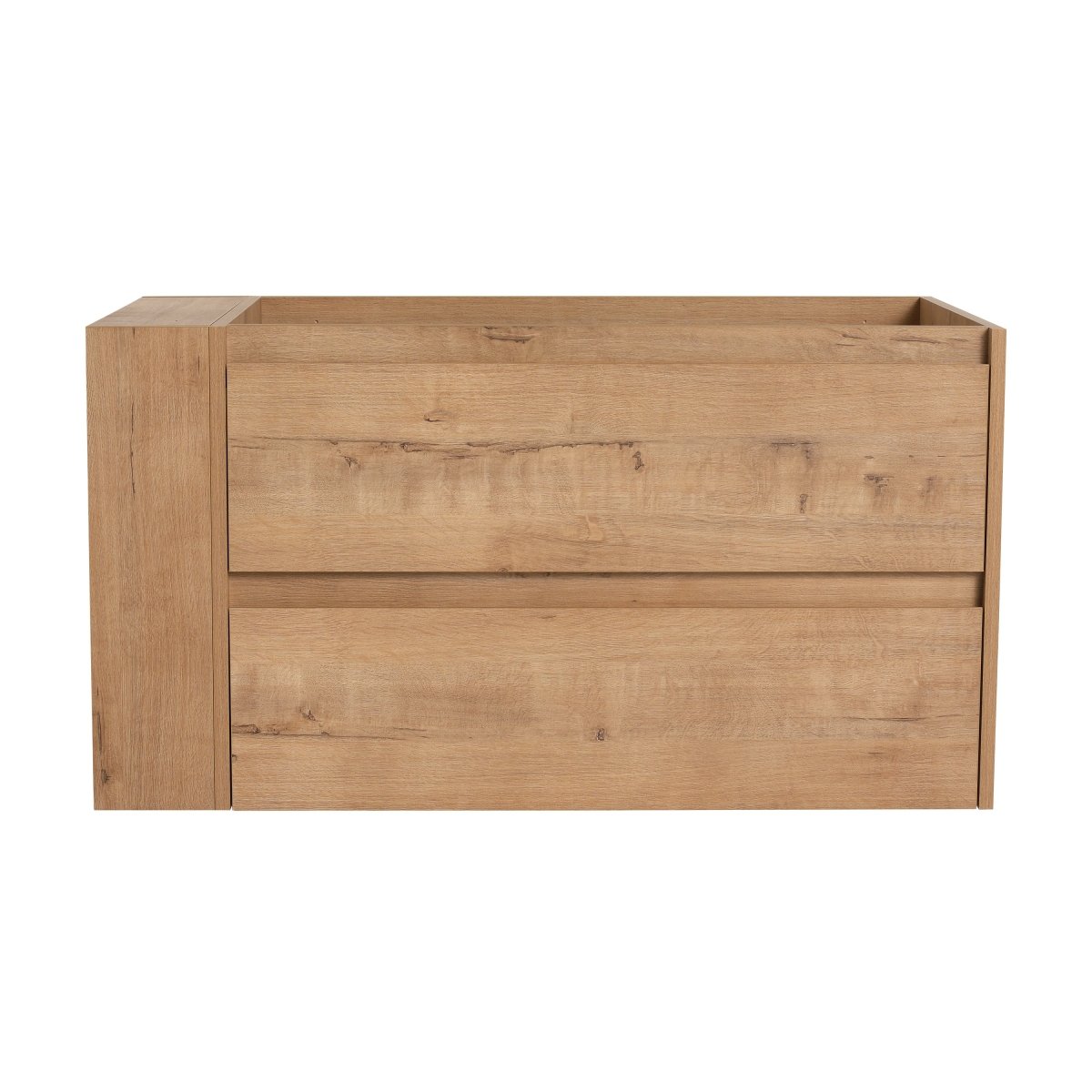 Allsumhome 36" Wall Mounting Floating Bathroom Vanity, Soft Close Drawer,Imitative Oak Finish(Only Vanity, Without Basin)