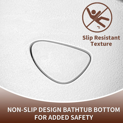 Allsumhome RockE 67" Imitation Natural Stone Freestanding Bathtub,Stone Touch,Avocado Green,Scratch - proof,cUPC Certified,No Drain