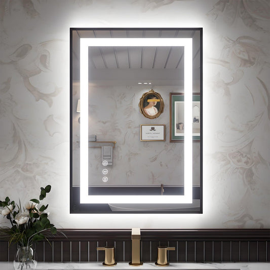 Apex - B 20x28in vanity with lights and mirror for Bathroom Wall,Framed LED Bathroom Mirror,Anti - Fog,Shatter - Proof,ETL Listed
