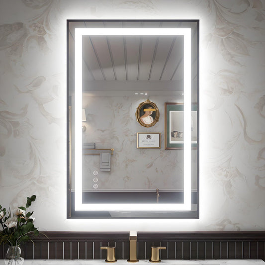 Apex - B 36x24in vanity with lights and mirror for Bathroom Wall,Framed LED Bathroom Mirror,Anti - Fog,Shatter - Proof,ETL Listed