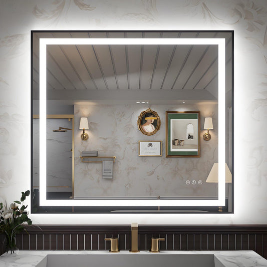 Apex - B 40x36in vanity with lights and mirror for Bathroom Wall,Framed LED Bathroom Mirror,Anti - Fog,Shatter - Proof,ETL Listed
