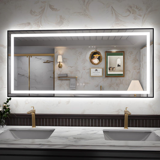 Apex - B 60x28in vanity with lights and mirror for Bathroom Wall,Framed LED Bathroom Mirror,Anti - Fog,Shatter - Proof,ETL Listed