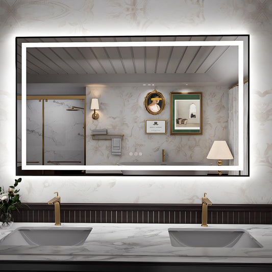 Apex - B 60x36in vanity with lights and mirror for Bathroom Wall,Framed LED Bathroom Mirror,Anti - Fog,Shatter - Proof,ETL Listed