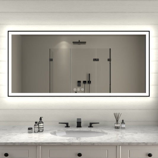 Apex - Noir 60"x28" Framed LED Lighted Bathroom Mirror