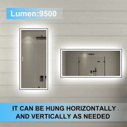 Apex - Noir 60"x28" Framed LED Lighted Bathroom Mirror