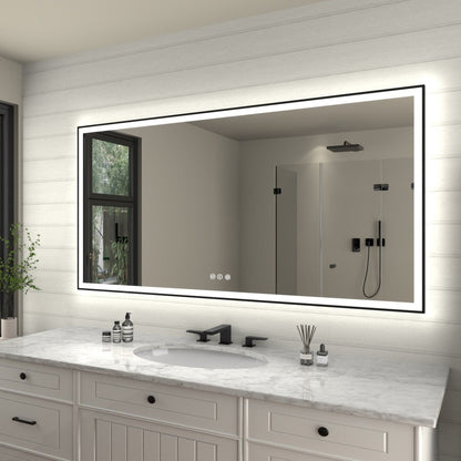 Apex - Noir 72"x36" Framed LED Lighted Bathroom Mirror