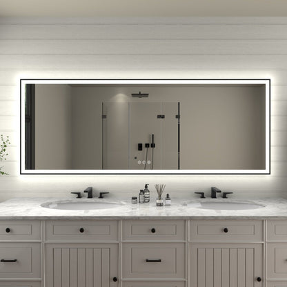 Apex - Noir 84"x32" Framed LED Lighted Bathroom Mirror