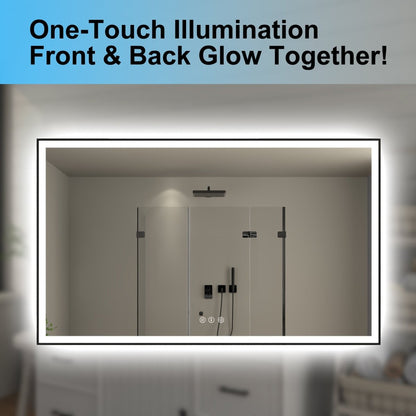 Apex - Noir 84"x40" Framed LED Lighted Bathroom Mirror