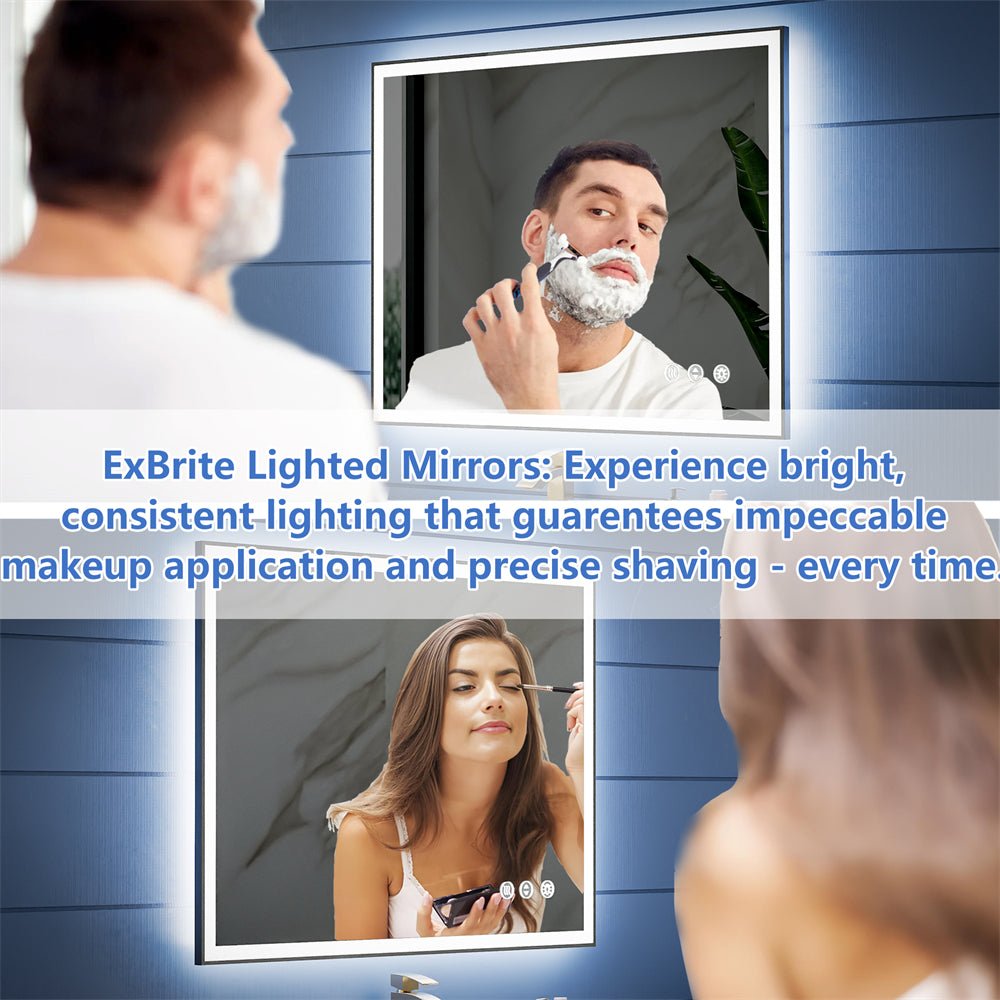 Apex - Noir 84"x40" Framed LED Lighted Bathroom Mirror