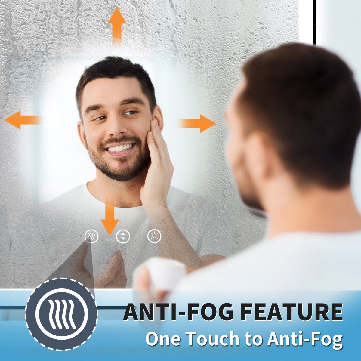 Apex - Noir 84"x40" Framed LED Lighted Bathroom Mirror