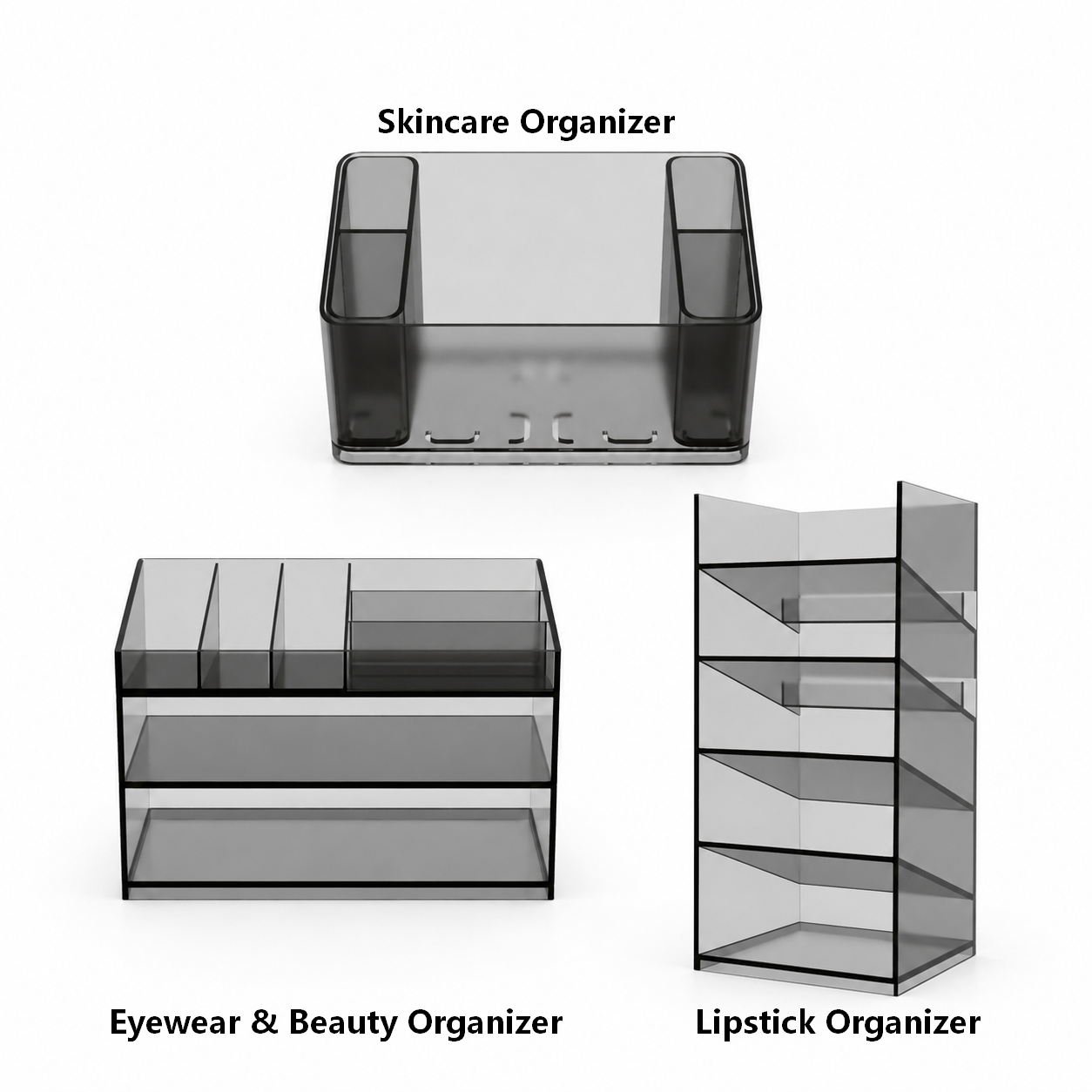 Essential Collection – Acrylic Medicine Cabinet Organizer System (3 Pieces)