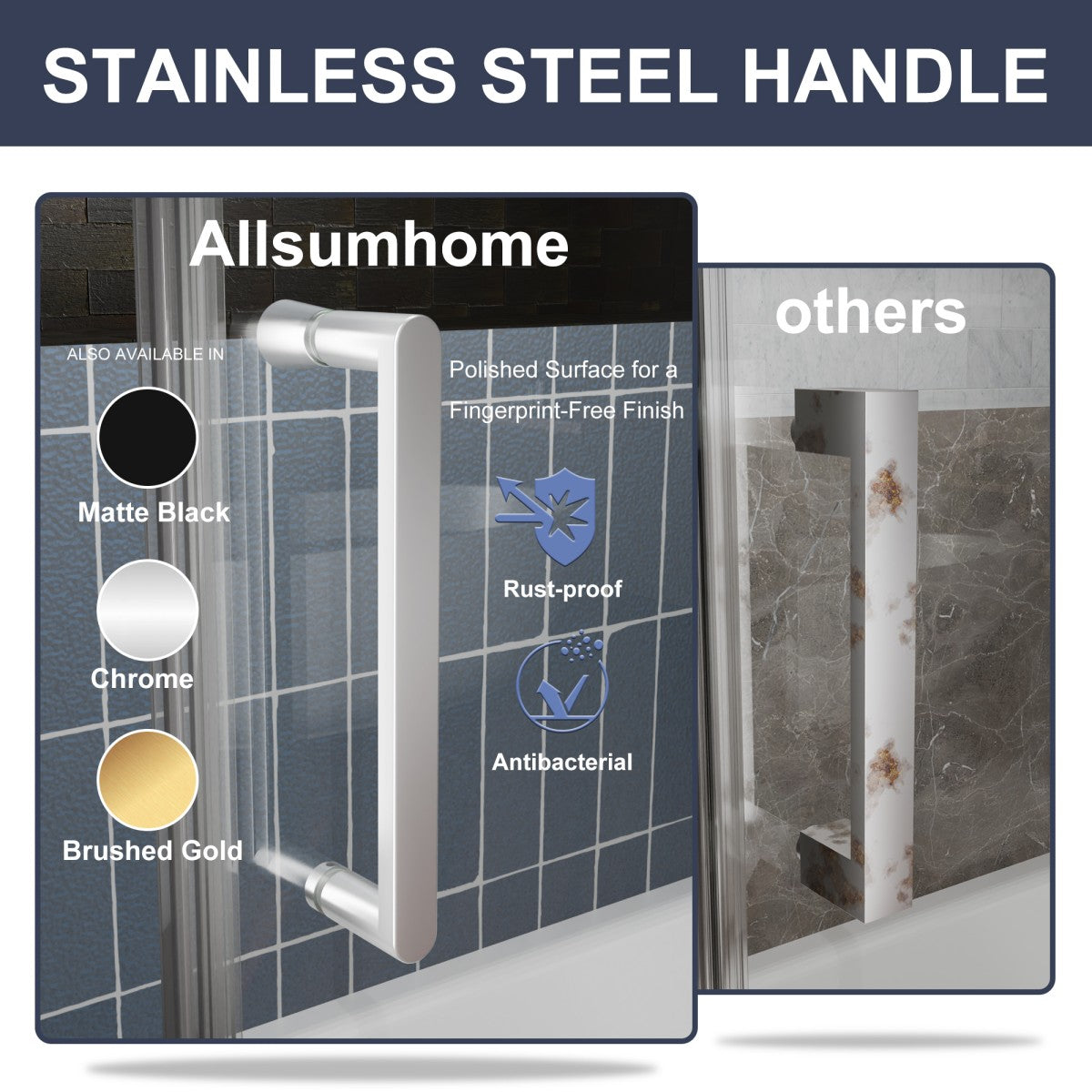 Zephyr 52-56" Semi-Frameless Single Sliding Tub Door,Chrome,Bypass Bathtub Shower Tempered Glass Door with Explosion-Proof Film