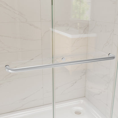 Glide 56-60" Wide x 70" High Sliding Glass Shower Doors Framed in Chrome Finish with Clear Glass