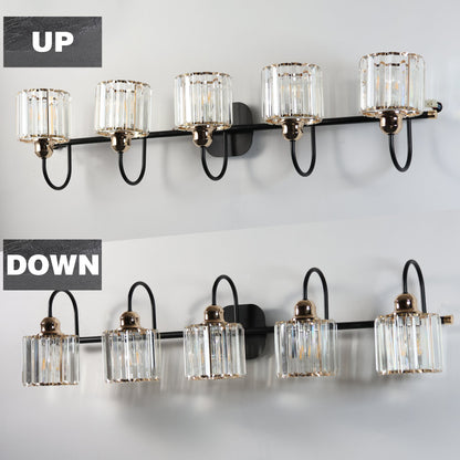 ExBrite 41" W 5 Lights Bathroom Black and Gold Vanity Lights for Bathroom Light - ExBriteUSA